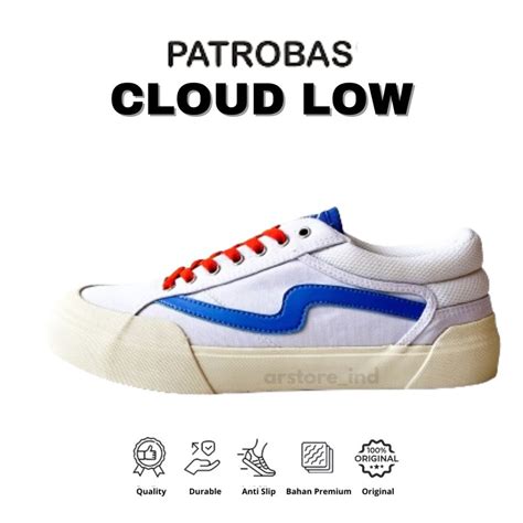 Jual Sepatu Sneakers Patrobas Cloud Low White Blue Original Edisi Jawa