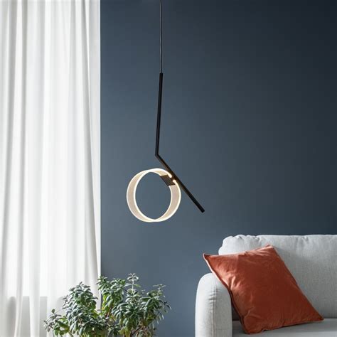 Acrylic Led Pendant Light L Shaped Circular Lamp Contempor Neo