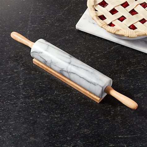 French Kitchen Marble Rolling Pin With Stand Crate And Barrel