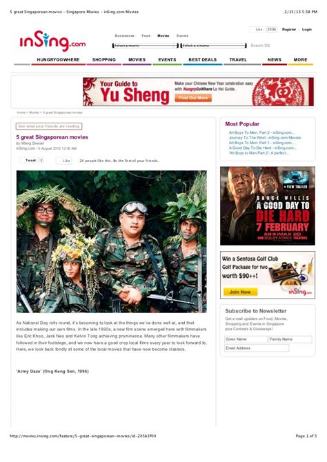 5 great singaporean movies singapore movies - in sing.com movies