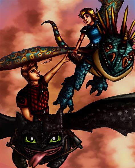 Hiccstrid Flying Toothless And Stormfly Rhttyd