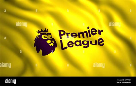 English Premier League Epl Logo Waving Flag Motion Yellow Flag With