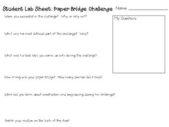 Paper Bridges Engineering Challenge Project Great STEM Activity