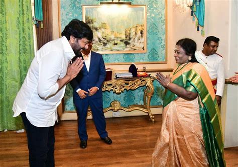 Telangana Governor Tamilisai Felicitates Padma Vibhushan Chiranjeevi