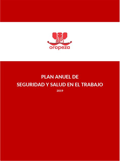 Pl Sst 001 Plan Anual De Seguridad Y Salud En El Trabajo Pdf