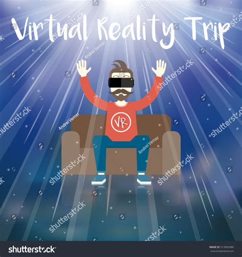 Virtual Reality Trip Vr Positive Nature Stock Vector (Royalty Free