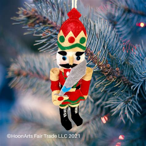 Handmade Nutcracker Felt Ornament from Kyrgyzstan | HoonArts