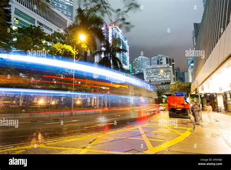 Hong Kong night view with car light Stock Photo - Alamy