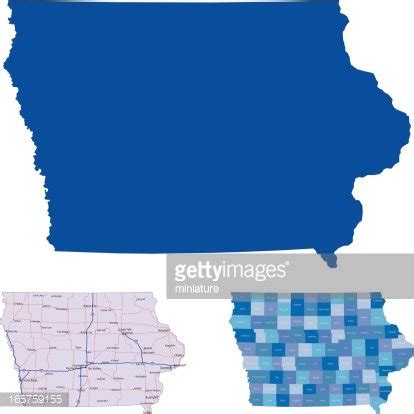 Detailed Map Of Iowa State Stock Clipart | Royalty-Free | FreeImages