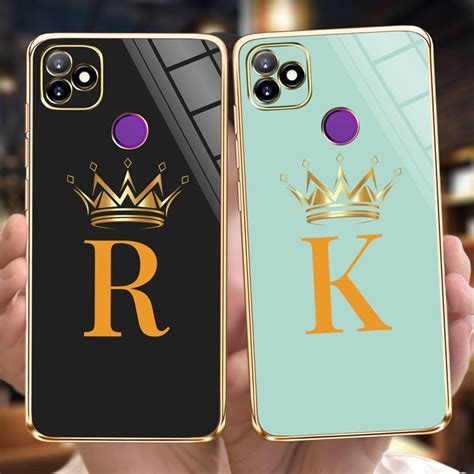 Itel Vision 1 Case Luxury Crown Letters Straight Edge Plating Square