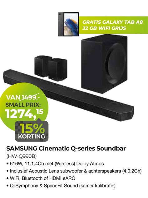 Samsung Cinematic Q Series Soundbar Hw Q990b Aanbieding Bij Ep