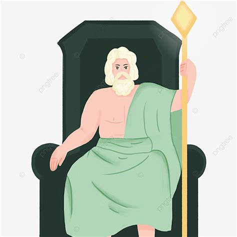 God King Zeus Sitting On The Throne Clipart Zeus The Head Of The