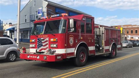 Passaic Nj Fire Department Ladder And Engine Responding On Main Ave