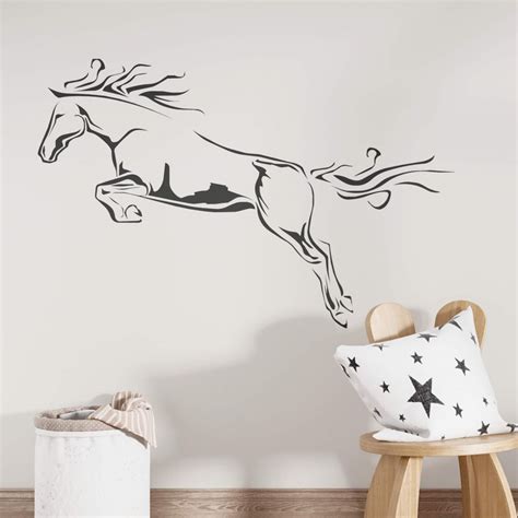 Sticker Mural Cheval Obstacle Wall Art Fr