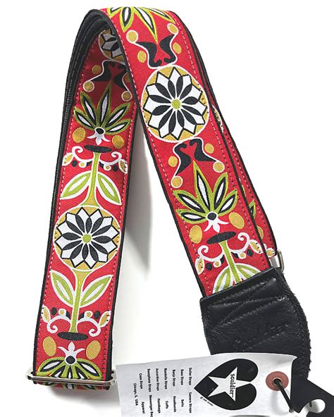 Souldier Guitar Strap Soldier Daisy Red Black Handmade Reverb