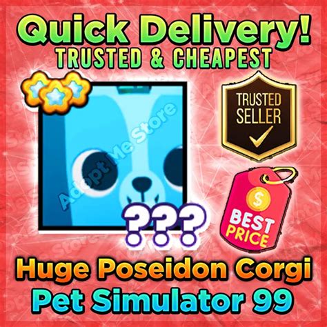 Pet Simulator 99 Huge Poseidon Corgi Roblox Game Items Gameflip