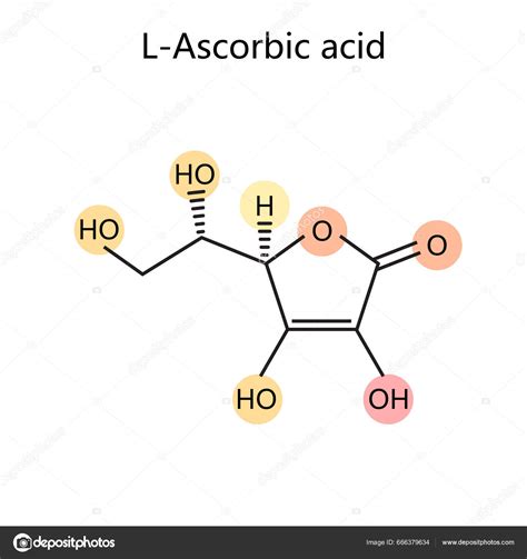 Chemical Organic Formula Vitamin Ascorbic Acid Diagram Schematic Raster