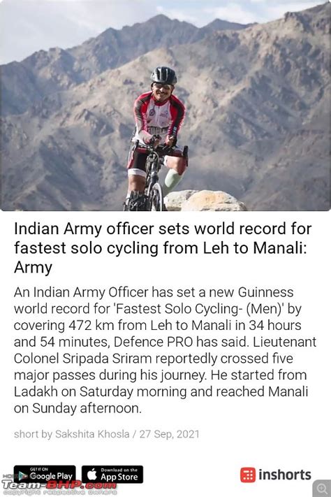 I Broke The Guinness Record For Fastest Cycling Solo From Leh To Manali Team Bhp