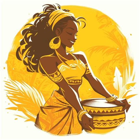 Premium Vector | Congolese Woman in Traditional Soukous Dancers Outfit