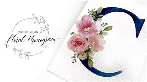 How To Paint A Simple Floral Monogram YouTube Monogram Painting