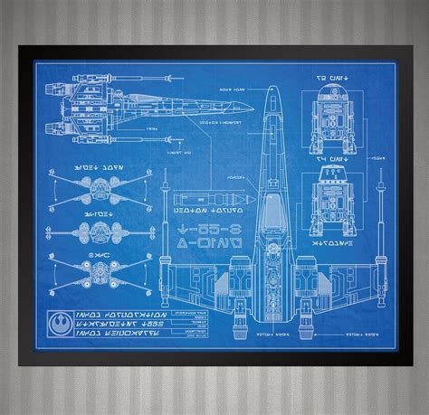 Star Wars X-wing Fighter Blueprint Style Print 8x10 - Etsy