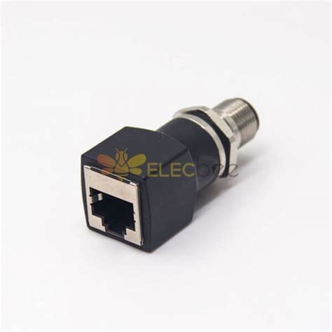 M12 To Rj45 Connector A Code Straight Adapter M12 4 Pin Male To Rj45