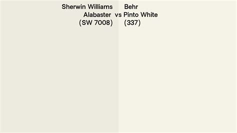 Sherwin Williams Alabaster SW 7008 Vs Behr Pinto White 337 Side By