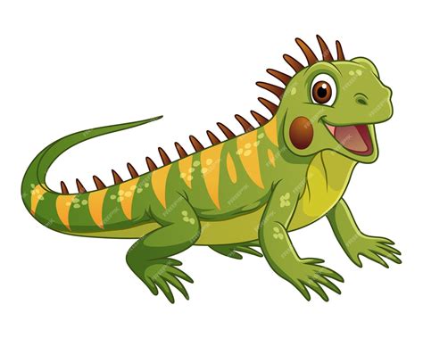 Premium Vector Little Iguana Cartoon Animal Illustration