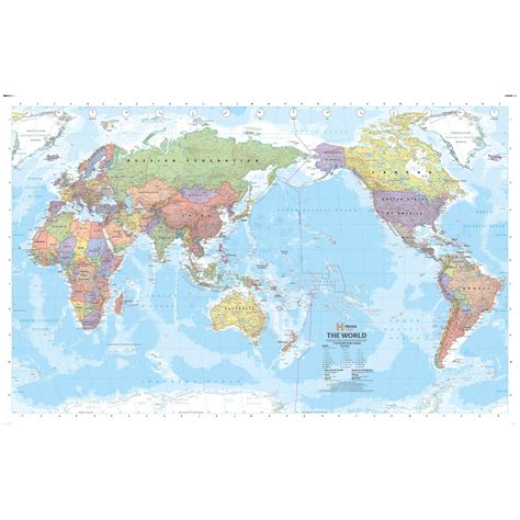 Pacific Centred World Political Mega Map By Hema The Map Shop