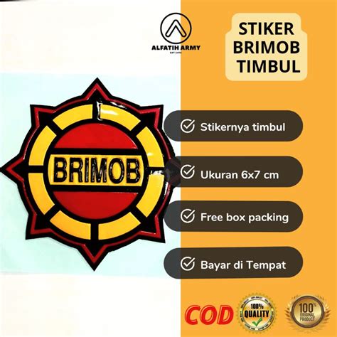 Jual Stiker Brimob Roda Kompas Timbul Tebal 7x7 Cm Motor Aesthetic