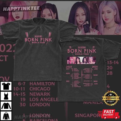 Blackpink Born Pink Concert Shirt Free Poster Blackpink World Tour 2022 Shopee Singapore