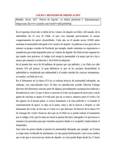Ejemplo De Anexos Pdf Subrogación Agresión