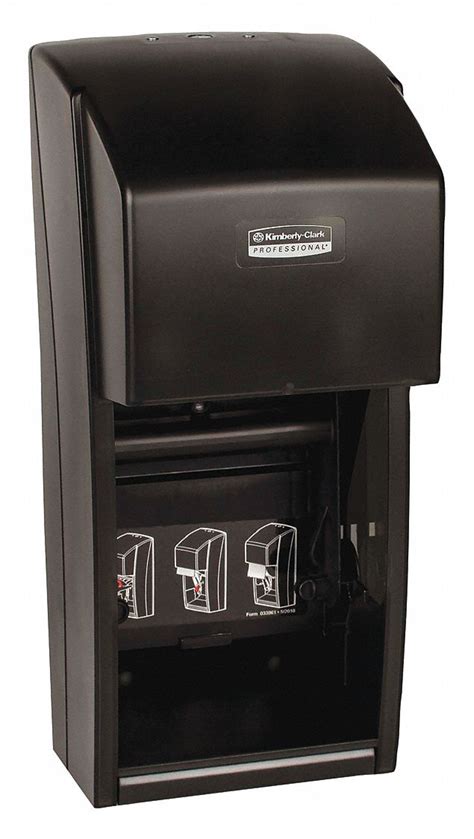 KIMBERLY-CLARK PROFESSIONAL Toilet Paper Dispenser, Scott® Essential™, Black, Standard Core, (2 ...