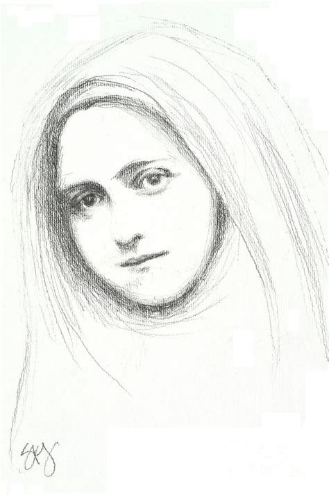 Saint Therese Of Lisieux Drawing By Sue Kouma Johnson Fine Art America