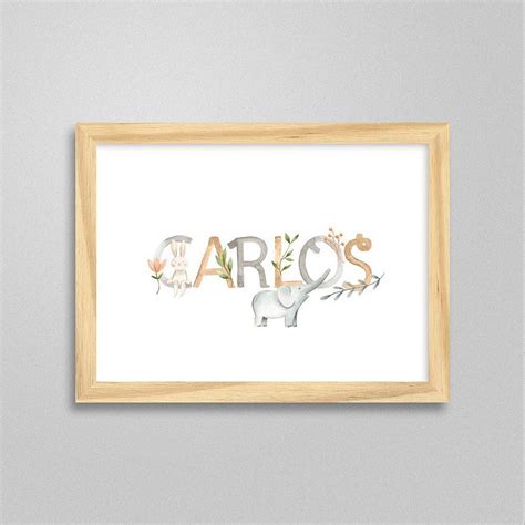 Quadro Nome Carlos Para Quarto De Beb E Porta De Maternidade Decor