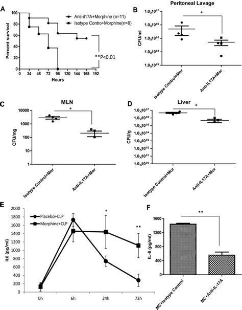 Neutralization Of Il 17a Improves Survival Rate And Attenuates