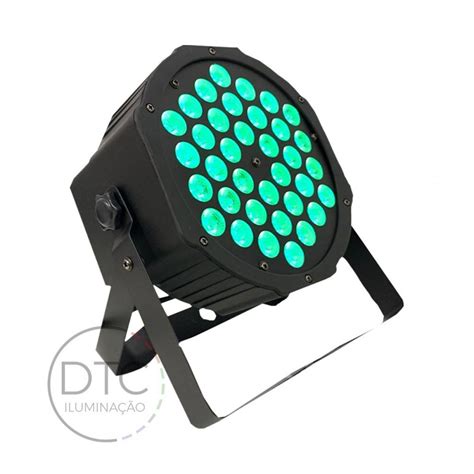 09iluminação Canhão Refletor Led Par 64 Rgb Triled 36 Leds 3w Dmx