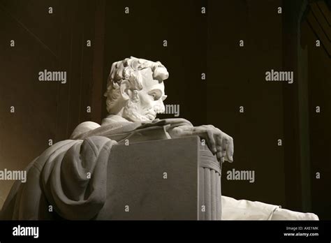 A close up side view of the Lincoln Statue in the Lincoln Memorial, Washington DC Stock Photo ...