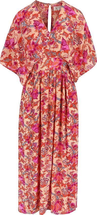 Lola Liza Maxi Jurk Met Bloemenprint Coral Maat Xs Bol