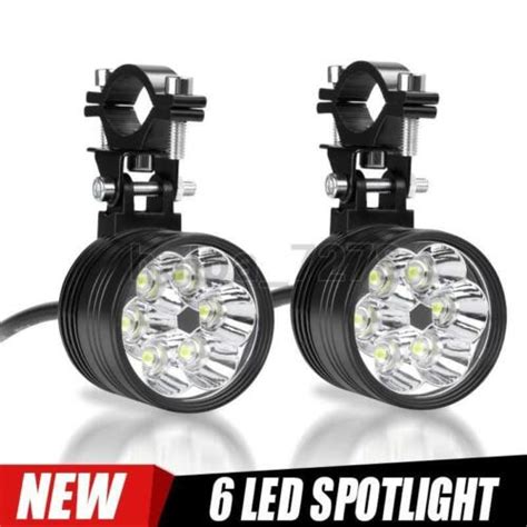 2X LED Headlight Driving Spot Light Fog Lamp Motorcycle ATV UTV White