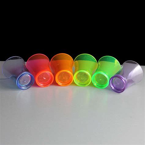 Mixed Colour 25ml Reusable Plastic Shot Glasses Ce