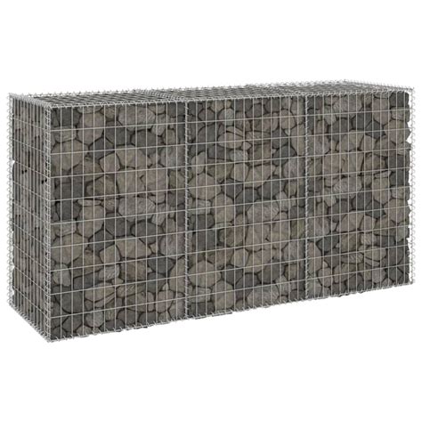 Mur En Gabion Avec Couvercles Acier Galvanis X X Cm Vidaxl