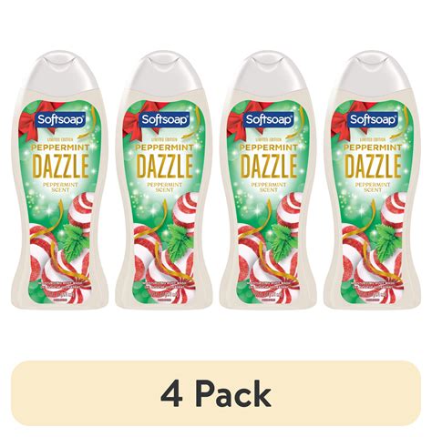 4 Pack Softsoap Peppermint Dazzle Limited Edition Moisturizing Body