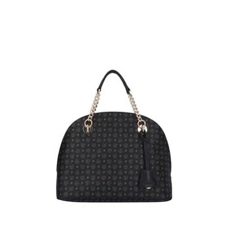 Borsa Pollini Heritage Bowling Bag A Mano Con Tracolla Nero Nera Con