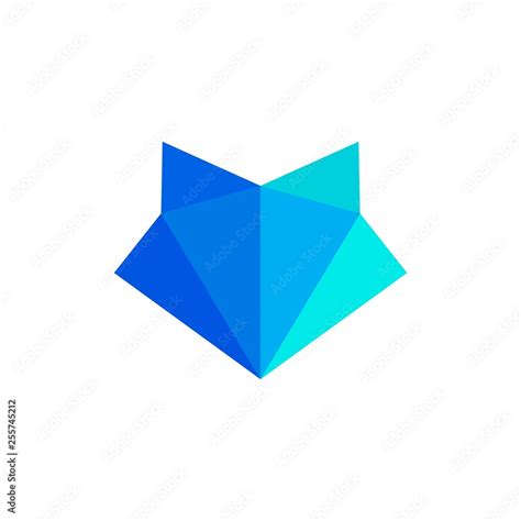 Vector abstract fox logo blue Stock Vector | Adobe Stock