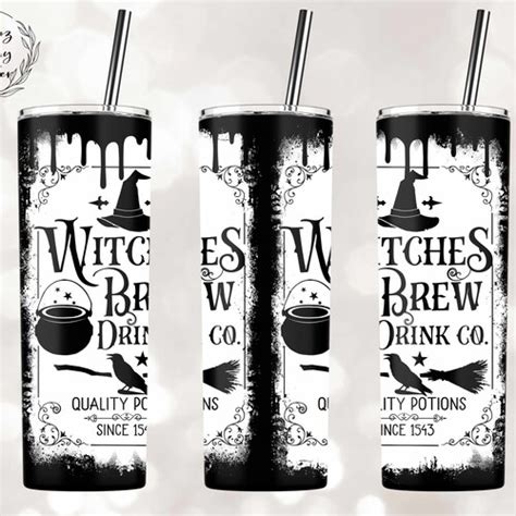 20oz Skinny Tumbler Halloween Witches Brew Drink Co Png Etsy