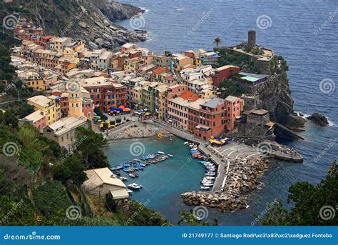 Vernazza Aerial View Stock Image Image Of Heritage Front 21749177