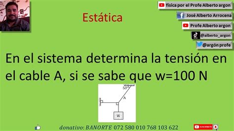 En El Sistema Determina La Tensi N En El Cable A Si Se Sabe Que W