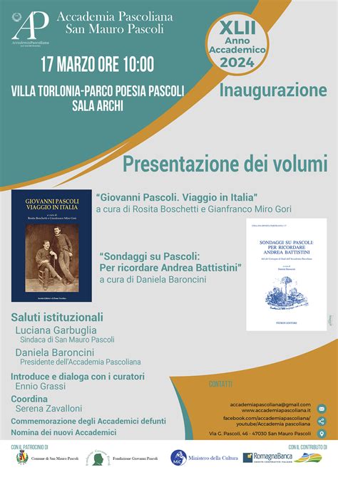 XLII Inaugurazione Anno Accademico Parco Della Poesia Pascoli