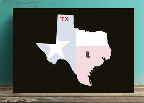 Texas State Map Flag Print Printable Texas Texas State Flag - Etsy